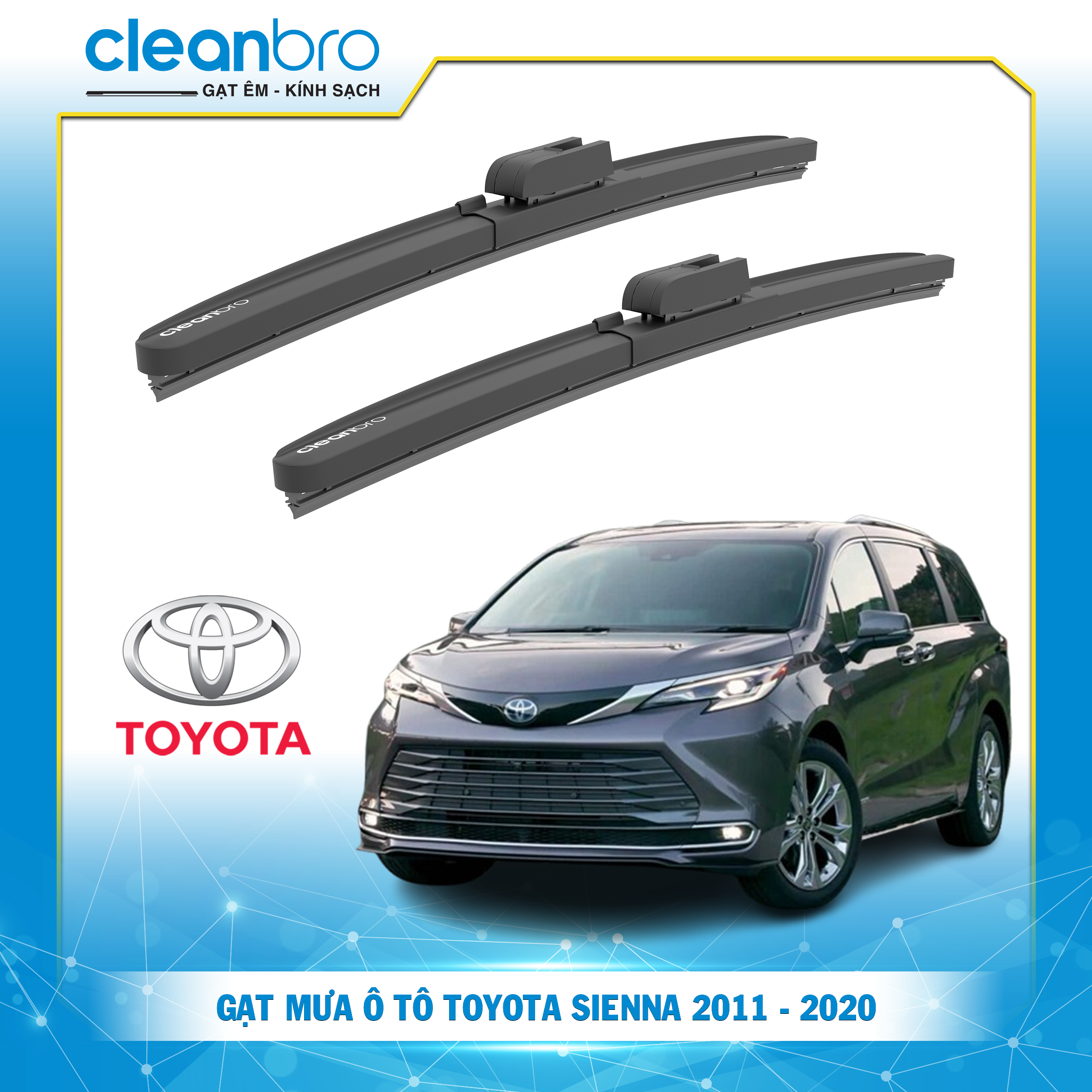 Gạt mưa ô tô hiệu ứng lá sen Toyota Sienna [2011-2020]